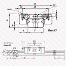 Abdul Traders technical diagram of WERB MGN 7C miniature linear guide block with dimensions for 7mm rail mounting