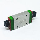 Abdul Traders WERB MGN 7H miniature linear guide block for 7mm CNC rails with green end caps and steel body