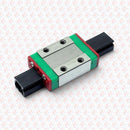 Abdul Traders WERB MGN 9C miniature linear guide block with green and red accents for 9mm CNC rails