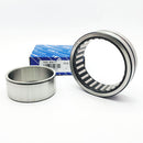 Abdul Traders YFB NA 4911 needle roller bearing with metal race and cage, shown with its original blue product box.