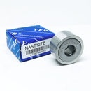 Abdul Traders YFB NAST 12zz needle roller support bearing with ZZ seals and its blue product packaging box