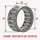 Abdul Traders YFB K 121513 needle cage assembly, 12x15x13 mm steel radial bearing for compact machinery