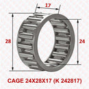 Abdul Traders YFB K 242817 needle cage assembly for 24x28x17 mm industrial machinery applications
