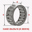 Abdul Traders YFB K 283516 needle cage assembly for 28x35x16 mm shafts with precision needle rollers