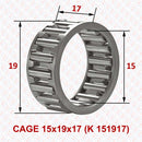 Abdul Traders YFB K 151917 needle cage assembly with 15x19x17 mm dimensions for radial support in machinery