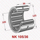 Abdul Traders YFB NK 105/36 machined needle roller bearing technical diagram with dimensions