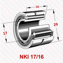 Abdul Traders YFB NKI 17/16 needle roller bearing with IR machined inner ring for heavy-duty industrial machinery