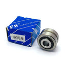 Abdul Traders YFB NKIS 08 needle roller bearing with inner ring next to its blue branded packaging box