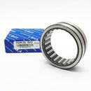 Abdul Traders YFB NKS 50 machined needle roller bearing without inner ring next to its blue product packaging