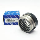 Abdul Traders YFB NKX 35z needle roller bearing with its blue branded packaging box for industrial machinery