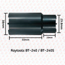 Abdul Traders stainless steel lens insertion tool for Raytools BT240 and BT240S laser cutting heads with dimensions.