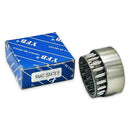 Abdul Traders YFB RNAO 354718 machined needle roller bearing without inner ring next to its blue branded packaging