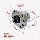 Abdul Traders SFU 4005-4 flanged ball nut, 40mm diameter, 5mm lead, for heavy CNC axes. Precision ground steel construction.