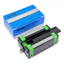 Abdul Traders SHAC GEH 15 CA long compact linear guide block with green end caps and silver metal body.