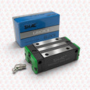 Abdul Traders SHAC GHH 20 CA linear guide block with grease fitting and branded packaging box for CNC machines.