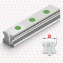 Abdul Traders SHAC GHR 20 linear guide rail with precision ground steel finish and mounting holes for CNC machinery