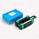 Abdul Traders SHAC QHH 20CA linear guide block with green plastic end caps and metal rail in blue branded packaging