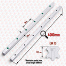 Abdul Traders SHAC GER 15-40000 4000mm linear guide rail with technical dimensions and mounting hole specifications.