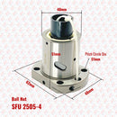 Abdul Traders SHAC SFU 2505-4 standard ball nut, 25mm diameter, 5mm lead, flanged body, for CNC machines.