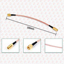 Abdul Traders SMB-SMA laser fiber machine sensor cable, 150mm length with gold connectors and PTFE material.