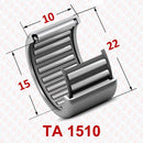 Abdul Traders TA 1510 YFB drawn cup needle roller bearing with technical dimension markings for industrial machinery