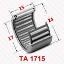 Abdul Traders YFB TA 1715 drawn cup needle roller bearing with technical dimension markings for industrial machinery