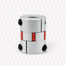 Abdul Traders WERB flexible CNC shaft coupling with silver metal body and red dampening element for 15mm and 12mm shafts