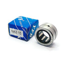 Abdul Traders YFB NKS 15 machined needle roller bearing without IR next to its blue branded packaging box