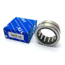 Abdul Traders YFB NKS 28 machined needle roller bearing without IR, shown with its blue branded packaging box.