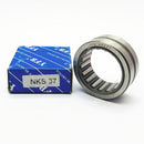 Abdul Traders YFB NKS 37 machined needle roller bearing without IR next to its blue branded product box