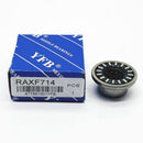 Abdul Traders YFB RAXF 714 needle roller bearing with its blue branded packaging box for industrial machinery.