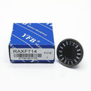 Abdul Traders YFB RAXF 714 needle roller bearing with its blue branded packaging box for industrial machinery