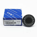 Abdul Traders YFB RAXF 715 needle roller bearing with its blue branded packaging box for industrial machinery