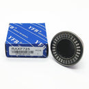 Abdul Traders YFB RAXF 725 needle roller bearing with its blue branded packaging box on a white background