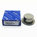 Abdul Traders YFB RAXF 725 needle roller bearing with its blue and white branded packaging box