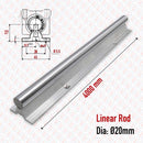 Abdul Traders SBR 20-4000 linear motion guide rail, 20mm diameter, 4000mm length, with aluminium support base.