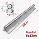 Abdul Traders supported linear round shaft, 35mm diameter, 4000mm length, aluminium base, for CNC and automation axes.