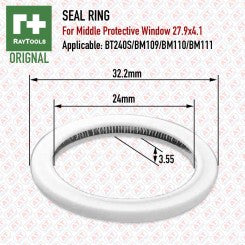 Raytools Fiber Laser Cutting Heads | Seal Ring Bottom 32.2x24x3.55