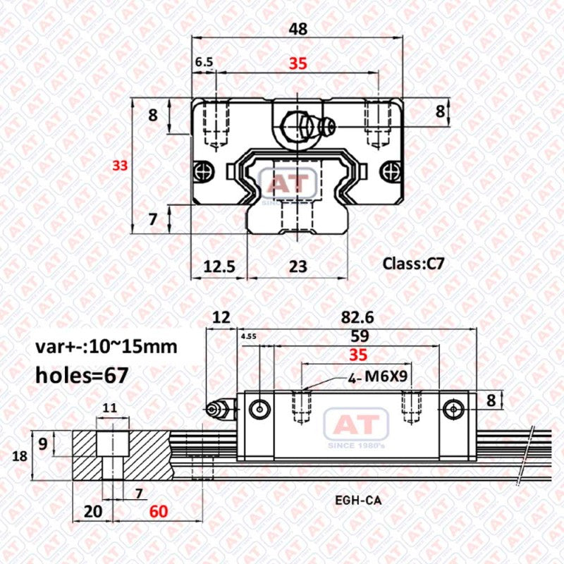 EGH 25CA WERB - EGH Series , Linear Guide Blocks , CNC Linear Guideways | WERB | Abdul Traders