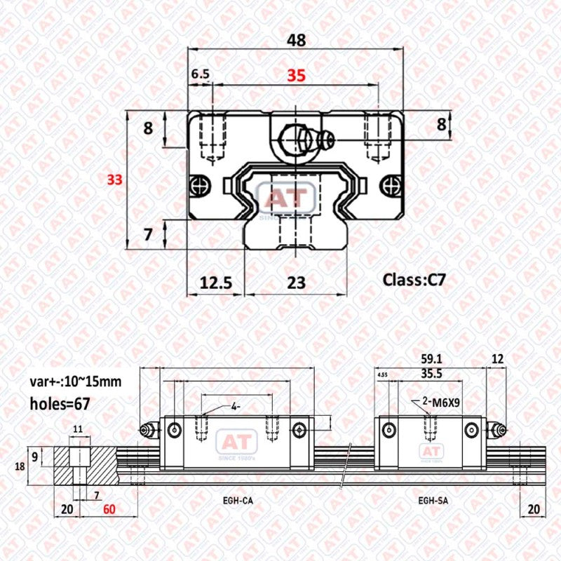 EGH 25SA WERB - EGH Series , Linear Guide Blocks , CNC Linear Guideways | WERB | Abdul Traders