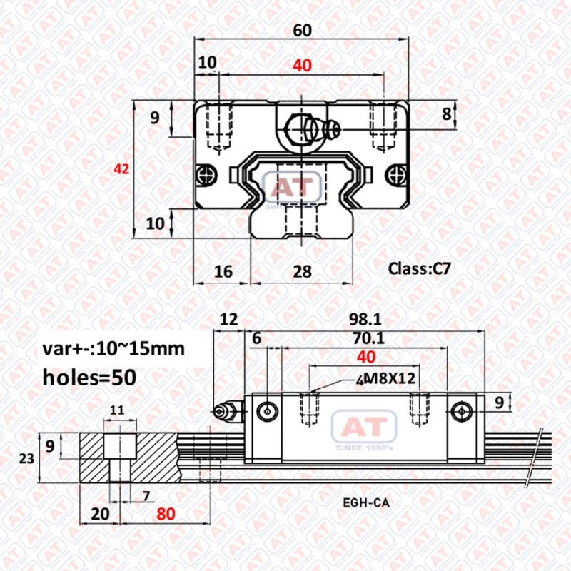 EGH 30CA HIWIN - EGH Series , Linear Guide Blocks , CNC Linear Guideways | HIWIN | Abdul Traders