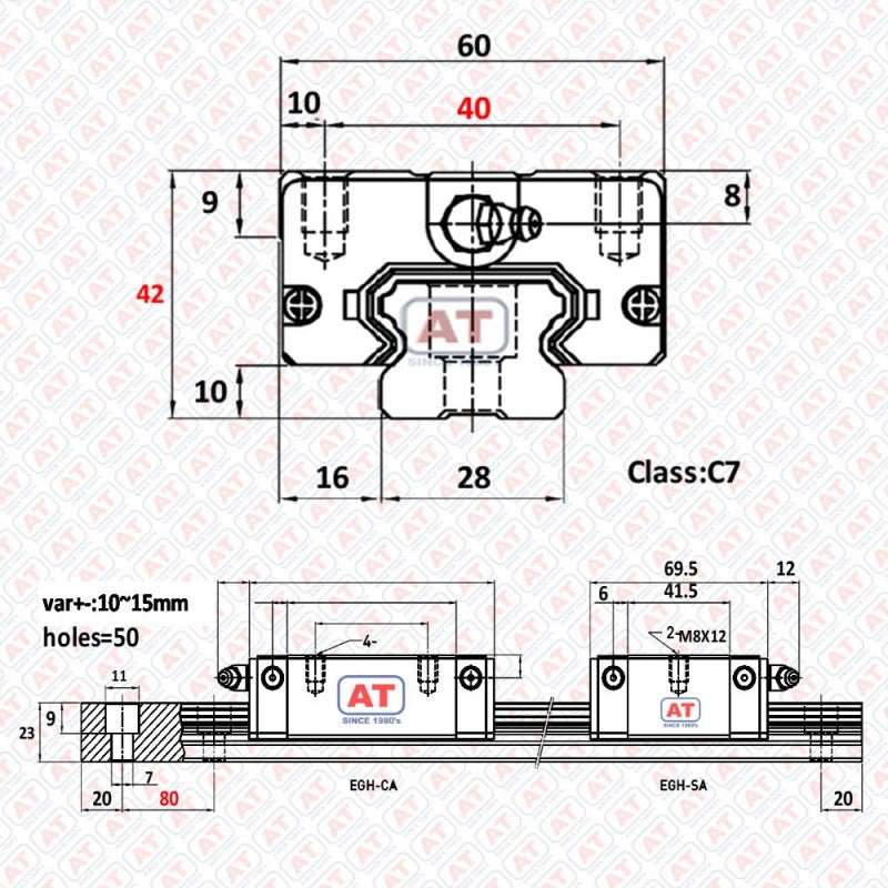 EGH 30SA HIWIN - EGH Series , Linear Guide Blocks , CNC Linear Guideways | HIWIN | Abdul Traders