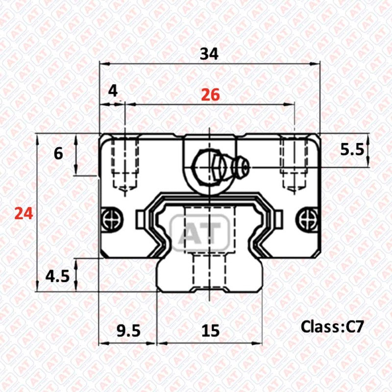 GEH 15 CA (EGH 15CA) - EGH Series , Linear Guide Blocks , CNC Linear Guideways | SHAC | Abdul Traders