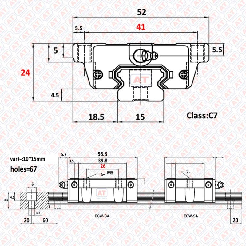 EGW 15CC WERB - EGW Series , Linear Guide Blocks , CNC Linear Guideways | WERB | Abdul Traders