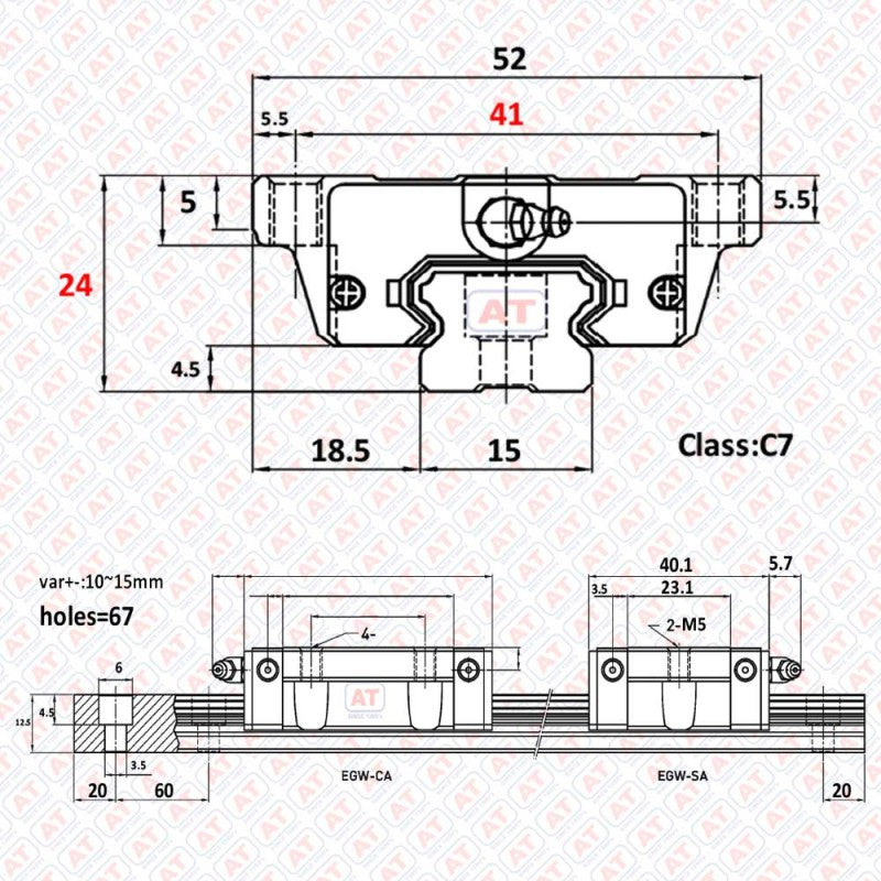 EGW 15SA WERB - EGW Series , Linear Guide Blocks , CNC Linear Guideways | WERB | Abdul Traders