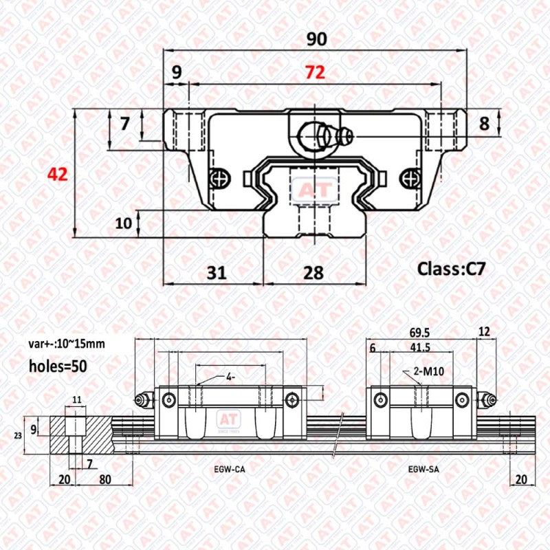 EGW 30SA HIWIN - EGW Series , Linear Guide Blocks , CNC Linear Guideways | HIWIN | Abdul Traders