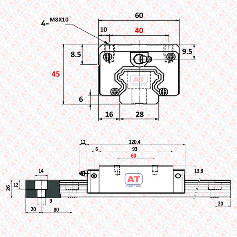 GHH 30 HA (HGH 30HA) - HGH Series , Linear Guide Blocks , CNC Linear Guideways | SHAC | Abdul Traders