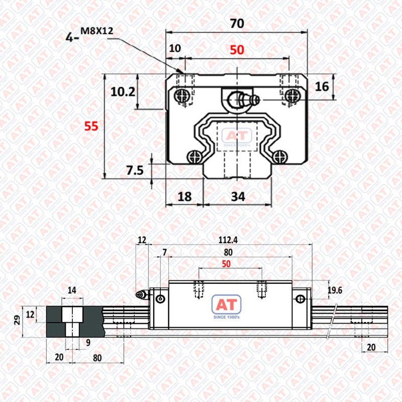 GHH 35 CA (HGH 35CA) - HGH Series , Linear Guide Blocks , CNC Linear Guideways | SHAC | Abdul Traders