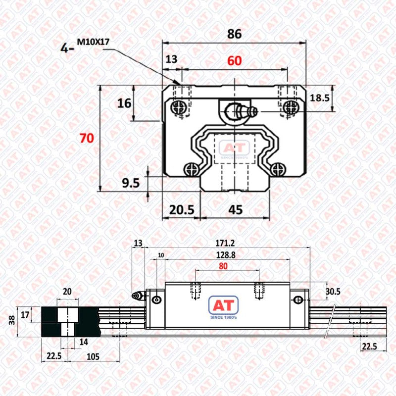 GHH 45 HA (HGH 45HA) - HGH Series , Linear Guide Blocks , CNC Linear Guideways | SHAC | Abdul Traders