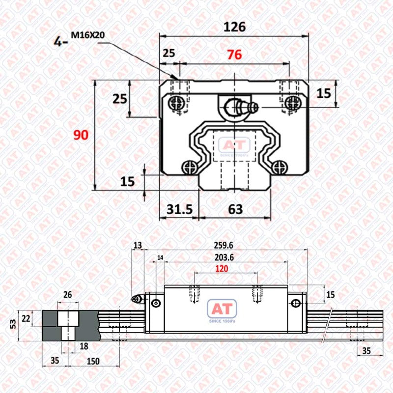 HGH 65HA WERB - HGH Series , Linear Guide Blocks , CNC Linear Guideways | WERB | Abdul Traders